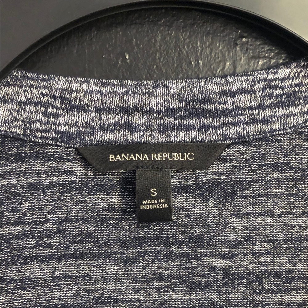 Banana Republic Marled Navy and White Open-Front Cardigan - Picture 3 of 4